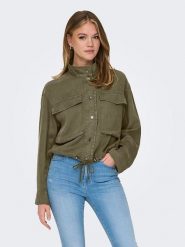 ONLY Kurtka w kolorze khaki rozmiar: L. Brązowe kurtki Only, l, bez wzorów, z lyocellu, bez kaptura. Za 130.99 zł.