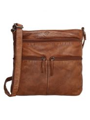 HIDE & STITCHES Skórzana torebka w kolorze jasnobrązowym - 27,4 x 28 x 5 cm rozmiar: onesize. Brązowe torby na ramię HIDE & STITCHES, bez wzorów, z materiału, na ramię, bez dodatków. Za 239.99 zł.