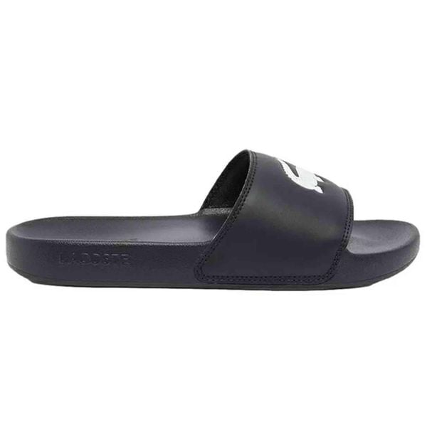 Klapki Sportowe Damskie Lacoste Serve Slide. Czarne klapki Lacoste, bez wzorów, z materiału, bez obcasa. Za 167.20 zł.