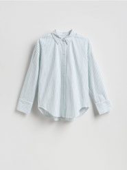 Bawełniana koszula - zielony. Zielone koszule Reserved, l, bez wzorów, z bawełny, bez kołnierzyka, bez ramiączek. Za 109.99 zł.