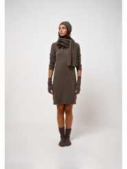 AUTHENTIC CASHMERE Kaszmirowa sukienka "Armet" w kolorze brązowym rozmiar: M. Brązowe sukienki AUTHENTIC CASHMERE, m, bez wzorów, z kaszmiru, bez kołnierzyka, bez ramiączek, mini. Za 364.56 zł.