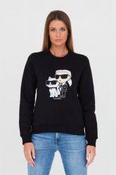 KARL LAGERFELD Czarna bluza Ikonik 2.0. Czarne bluzy KARL LAGERFELD, xs, bez wzorów, bez kaptura. W wyprzedaży za 619.99 zł.
