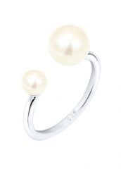 Elli Damski Classic Open z perłą hodowlana słodkowodną w srebrze 925 Sterling Silver Pierścionki 1 ct. Szare pierścionki Elli, z perłą, srebrne. Za 203.99 zł.