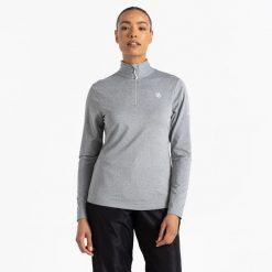 Bluza narciarska damska Lowline II z suwakiem. Szare bluzy Dare 2b, na zimę, s, bez wzorów, z elastanu, bez kaptura. W wyprzedaży za 119.99 zł.