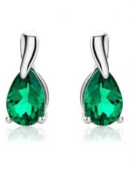 Revoni Złote kolczyki-wkrętki ze szmaragdami rozmiar: onesize. Szare kolczyki Revoni, z szmaragdem, złote. Za 347.99 zł.