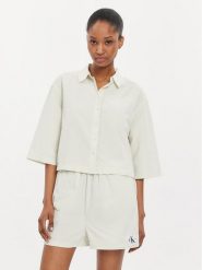 Calvin Klein Jeans Koszula J20J223426 Écru Relaxed Fit. Koszule Calvin Klein Jeans, xl, bez wzorów, z bawełny, bez kołnierzyka, bez ramiączek. Za 99.99 zł.