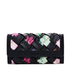 Duży Portfel Damski Desigual. Czarne portfele Desigual, bez wzorów. Za 159.99 zł.