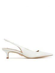 Steve Madden Sandały Kari SM11003377 Biały. Białe sandały Steve Madden, bez wzorów, ze skóry, bez obcasa, na szpilce, bez zapięcia. Za 419.99 zł.