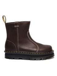 Dr. Martens Skórzane botki "Zebzag Rigger" w kolorze brązowym rozmiar: 40. Brązowe botki Dr. Martens, bez wzorów, bez obcasa, bez zapięcia. Za 581.78 zł.