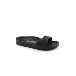 Klapki damskie Birkenstock Madrid Eva. Czarne klapki Birkenstock, bez wzorów, z materiału, bez obcasa. Za 199.00 zł.