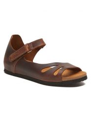 Comfortfusse Skórzane sandały w kolorze brązowym rozmiar: 37. Brązowe sandały Comfortfüße, bez wzorów, ze skóry, klasyczne, z otwartym noskiem, bez obcasa, bez zapięcia. Za 252.99 zł.