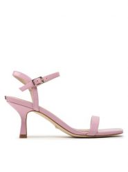 Guess Sandały Rimia FL6RMA PAF03 Różowy. Czerwone sandały Guess, z aplikacjami, ze skóry, bez obcasa, na szpilce, bez zapięcia. Za 449.99 zł.