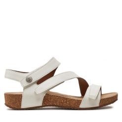 Sandały Josef Seibel. Białe sandały Josef Seibel, bez wzorów, bez obcasa, na płaskiej podeszwie, bez zapięcia. Za 319.99 zł.
