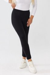 Klasyczne wygodne czarne legginsy OVERSIZE PLUS SIZE XXL. Czarne legginsy Moda Size Plus Iwanek, l, bez wzorów, z bawełny, krótkie. Za 79.90 zł.