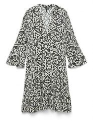 Vero Moda Sukienka w kolorze beżowo-czarnym rozmiar: XL. Brązowe sukienki Vero Moda, na imprezę, s, bez wzorów, z tkaniny, klasyczne, bez kołnierzyka, bez ramiączek, mini, rozkloszowane. Za 87.40 zł.