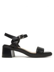 Clarks Sandały Jaylan Ray 26181658 Czarny. Czarne sandały Clarks, bez wzorów, ze skóry, bez obcasa, na słupku, bez zapięcia. Za 309.99 zł.