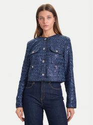 Guess Marynarka W5BN0C D0771 Granatowy Regular Fit. Niebieskie marynarki i żakiety Guess, xs, z aplikacjami, z bawełny. Za 519.99 zł.
