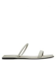 Calvin Klein Klapki Flat Sandal Squared 2-Bar Lth HW0HW02532 Beżowy. Brązowe klapki Calvin Klein, bez wzorów, ze skóry, bez obcasa. Za 399.99 zł.