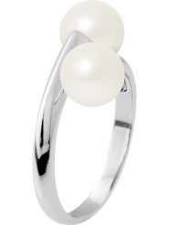 Pearl Addict Srebrny pierścionek "Toi & Moi" z perłami rozmiar: onesize. Białe pierścionki Pearl Addict, z perłą, srebrne. Za 325.79 zł.