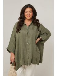 Curvy Lady Lniana koszula w kolorze khaki rozmiar: 40/42. Brązowe koszule Curvy Lady, bez wzorów, ze lnu, klasyczne, z asymetrycznym kołnierzem, bez ramiączek. Za 138.95 zł.