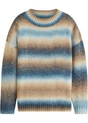 Sweter w cieniowanym kolorze, z domieszką wełny. Czerwone swetry bonprix, bez wzorów, z wełny, bez ramiączek. Za 144.99 zł.