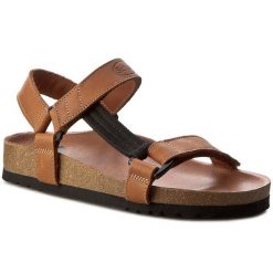 Sandały Scholl. Brązowe sandały Scholl, bez wzorów, bez obcasa, na płaskiej podeszwie, bez zapięcia. Za 249.99 zł.