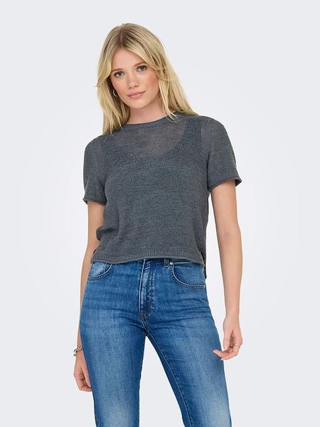 ONLY Koszulka "Sunny" w kolorze szarym rozmiar: XS. Szare bluzki Only, xs, bez wzorów, bez kołnierzyka, bez ramiączek. Za 57.20 zł.