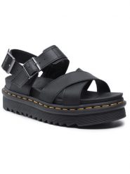 Dr. Martens Sandały Voss II 26799001 Czarny. Czarne sandały Dr. Martens, bez wzorów, ze skóry, bez obcasa, na koturnie, bez zapięcia. Za 539.99 zł.