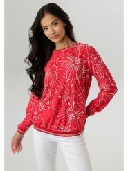 Aniston Bluzka w kolorze czerwono-białym rozmiar: 40. Czerwone bluzki Aniston, bez wzorów, bez kołnierzyka, bez ramiączek. Za 82.99 zł.