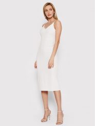 DeeZee Sukienka codzienna Becca HSM017 Biały Slim Fit. Białe sukienki DeeZee, na co dzień, s, bez wzorów, z syntetyku, bez kołnierzyka, bez ramiączek, proste. Za 99.99 zł.