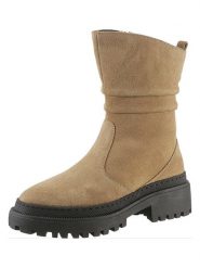 Heine Skórzane kozaki w kolorze jasnobrązowym rozmiar: 39. Brązowe kozaki Heine, na zimę, ze skóry, bez obcasa, bez zapięcia. Za 161.34 zł.