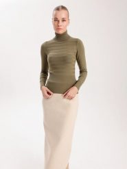 BGN Golf w kolorze khaki rozmiar: 38. Brązowe golfy BGN, bez wzorów, bez ramiączek. Za 116.45 zł.