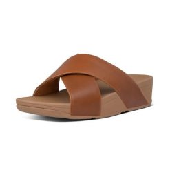 Sandały damskie FitFlop Lulu Leather. Brązowe sandały FIT FLOP, bez wzorów, z materiału, eleganckie, bez obcasa, bez zapięcia. Za 495.00 zł.