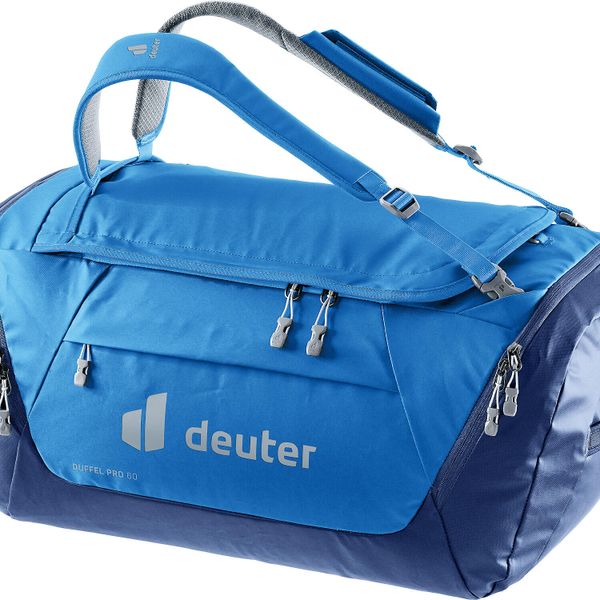 Torba podróżna Deuter Duffel Pro 60 - neptune/nightblue. Niebieskie torby na ramię Deuter, bez wzorów, z materiału, na ramię, bez dodatków. Za 669.99 zł.