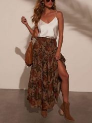 Milan Kiss Spódnica w kolorze brązowym rozmiar: L. Brązowe spódnice Milan Kiss, l, bez wzorów, maxi. Za 152.99 zł.