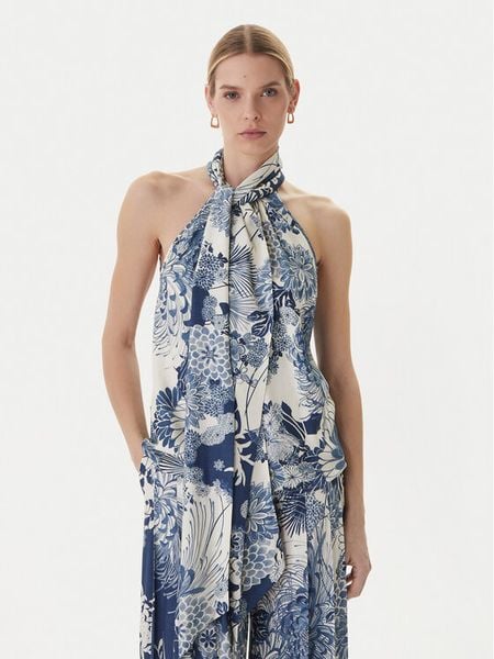 Guess Top W6GHA2 W2463 Niebieski Regular Fit. Niebieskie topy Guess, m, z aplikacjami, z wiskozy, bez kołnierzyka, bez ramiączek. Za 363.99 zł.