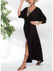 Milan Kiss Sukienka w kolorze czarnym rozmiar: XL. Czarne sukienki Milan Kiss, na co dzień, xl, bez wzorów, z tkaniny, bez kołnierzyka, bez ramiączek, maxi, proste. Za 247.11 zł.
