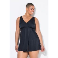 Damska Góra od tankini miękkie miseczki w kopertowym stylu. Czarne bielizna sportowa Ulla Popken, l, bez wzorów, z elastanu. Za 195.99 zł.