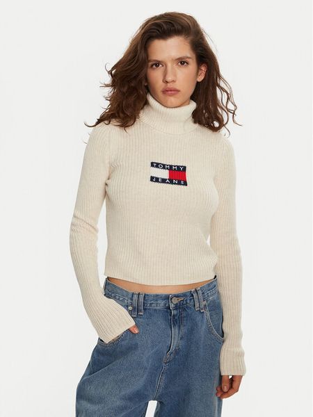 Tommy Jeans Golf Flag DW0DW18678 Écru Regular Fit. Golfy Tommy Jeans, xl, bez wzorów, z jeansu, bez ramiączek. Za 319.99 zł.