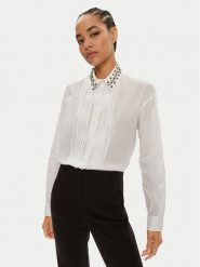 Pinko Koszula Carneia Camicia 103195 A1PX Biały Regular Fit. Białe koszule Pinko, bez wzorów, z bawełny, bez kołnierzyka, bez ramiączek. Za 579.99 zł.