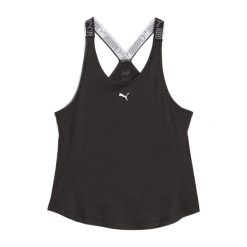Koszulka treningowa damska PUMA Strong Tank. Czarne bluzki Puma, s, bez wzorów, sportowe, bez kołnierzyka, bez ramiączek. Za 132.50 zł.