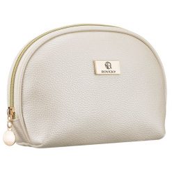 Beżowa kosmetyczka ze skóry ekologicznej, jednokomorowa i zamykana suwakiem - Rovicky. Brązowe kufry i kosmetyczki ROVICKY, bez wzorów, ze skóry ekologicznej, bez dodatków. Za 45.00 zł.