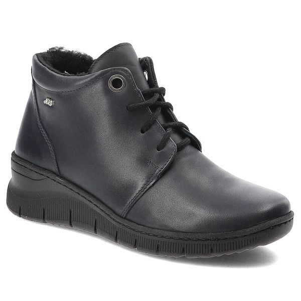 Granatowe Trzewiki Armodo Ocieplane Buty Damskie. Niebieskie botki Armodo, bez wzorów, ze skóry, bez obcasa, bez zapięcia. Za 259.00 zł.