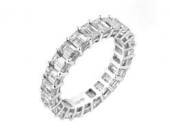 Pierścionek z białego złota z diamentami laboratoryjnymi - Eternity - 5,25 ct - próba 750. Białe pierścionki Apart, z diamentem, złote. Za 29,990.00 zł.