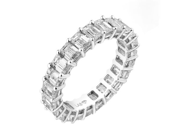 Pierścionek z białego złota z diamentami laboratoryjnymi - Eternity - 5,25 ct - próba 750. Białe pierścionki Apart, z diamentem, złote. Za 19,990.00 zł.
