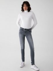 LTB Dżinsy "Molly" - Skinny fit - w kolorze szarym rozmiar: W33/L36. Szare jeansy LTB, l, z aplikacjami, z podwyższonym stanem. Za 92.42 zł.