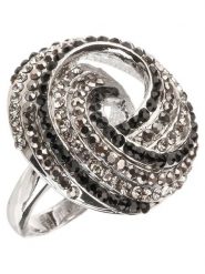 MENTHE À L'O Pierścionek z kryształami rozmiar: 58. Czarne pierścionki MENTHE À L'O, z kryształem. Za 118.28 zł.