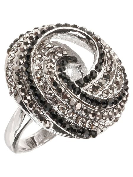 MENTHE À L'O Pierścionek z kryształami rozmiar: 58. Czarne pierścionki MENTHE À L'O, z kryształem. Za 118.28 zł.