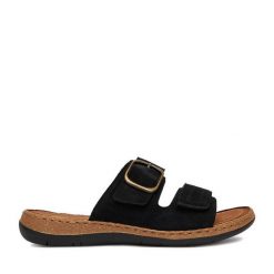 Klapki Go Soft. Czarne klapki GO SOFT, bez wzorów, bez obcasa. Za 169.99 zł.