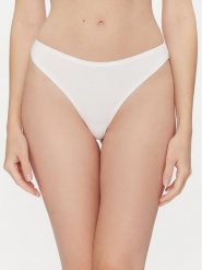 Tommy Hilfiger Stringi UW0UW05741 Biały. Białe stringi TOMMY HILFIGER, bez wzorów, z bawełny. Za 59.99 zł.